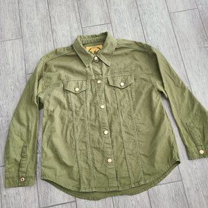 Michael Kors women's green long sleeve collared button down jacket size XL